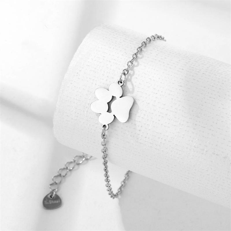 Fashionable Cute Dog Paw Cat Paw Titanium Steel Bracelet Pet Theme Jewelry Gift For Women