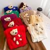 New bear purple scarf women's winter fashion thickened warm knitted scarf student shawl