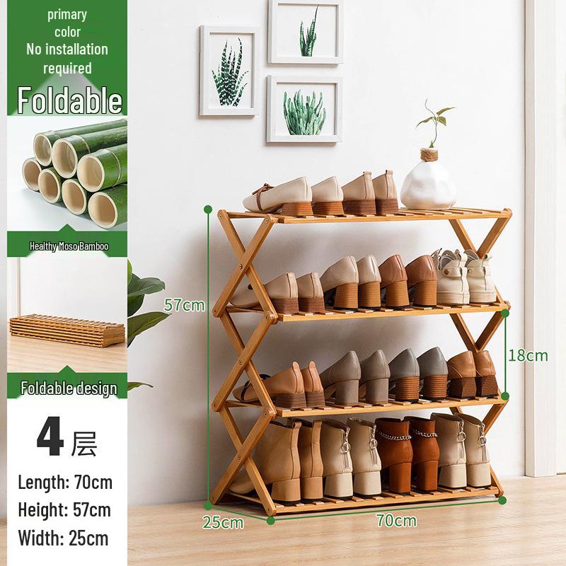 Compact Wooden Shoe Storage Rack: Multi-Layer, Dustproof Shoe Cabinet for Dorm or Entryway