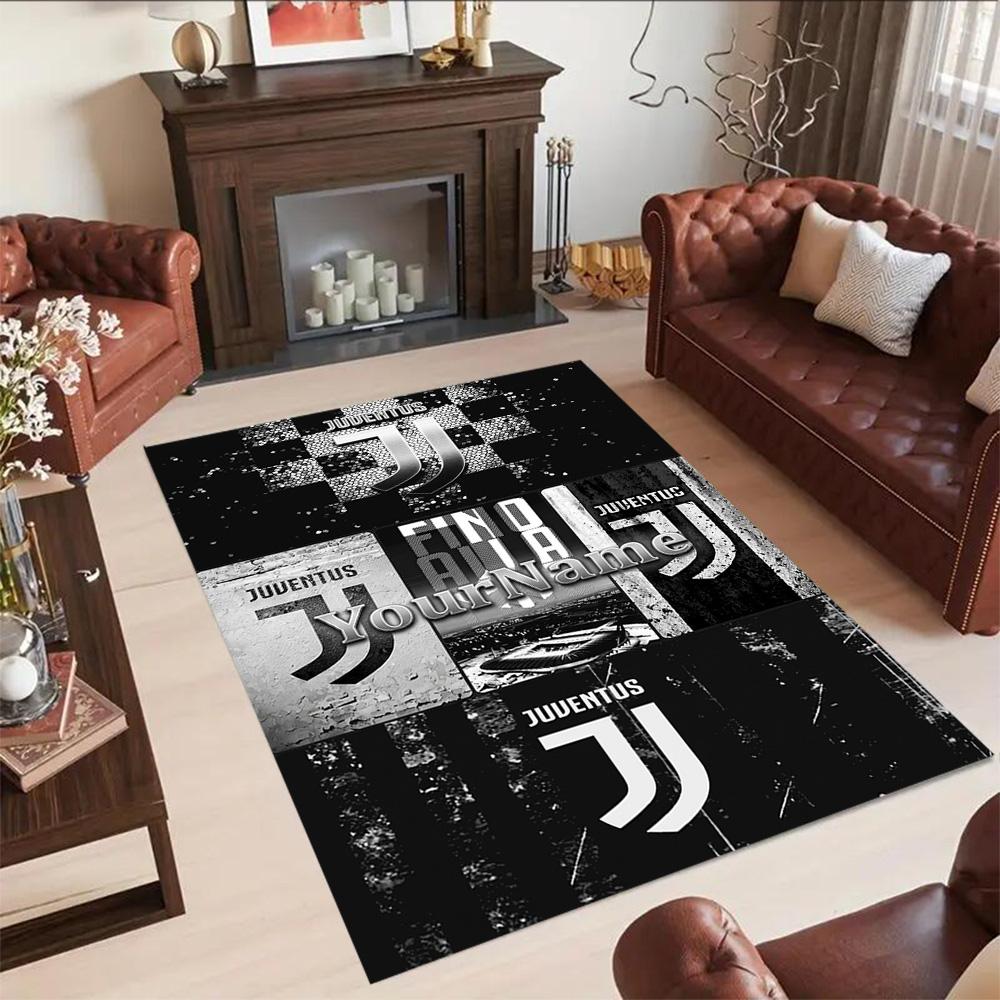 Juventus Customize Your Name Carpet Suitable for Playrooms Living Rooms Dining Room Balcony Antislip Carpet Anime Office Decor Wedding Party Gift