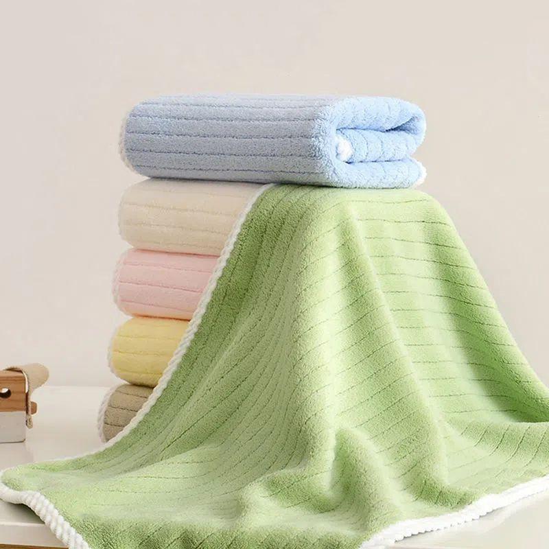 1Pcs Children Face Towel Safe Soft Water Absorbent Coral Velvet Skin-Friendly Household Hanging Towels Baby Cartoon Handkerchief