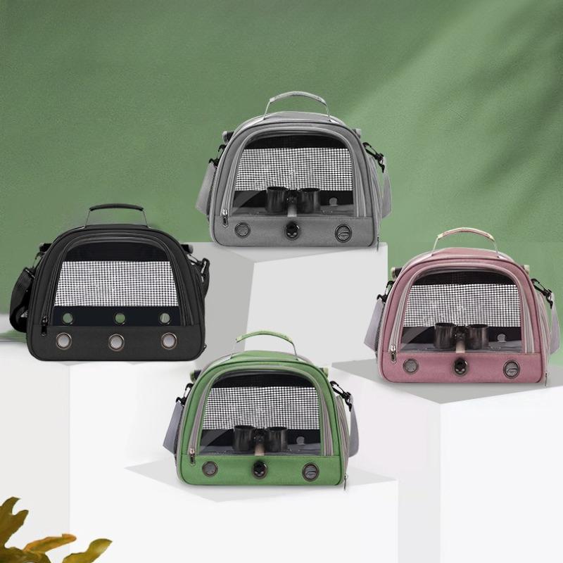 Portable Parrot Bag Bird Bag Breathable Bird Cage Porous Handbag with Tray Cup-eating Birdcage Bird Cage Pet Parrot Carrier Bag