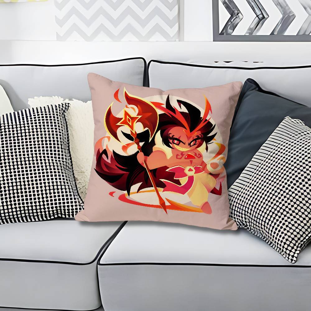 RRun Kingdom Burning Spice CCookie Pillow Cases for Bedroom Living Room Sofa Home Decor Polyester Cushion Cover with Zipper