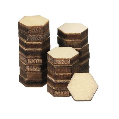 50/100/200 Stück Holzstücke Unfertige Sechseckige Holzformen Leere Holzausschnitte Ornamente Natürlich für Weihnachts-Bastelprojekte