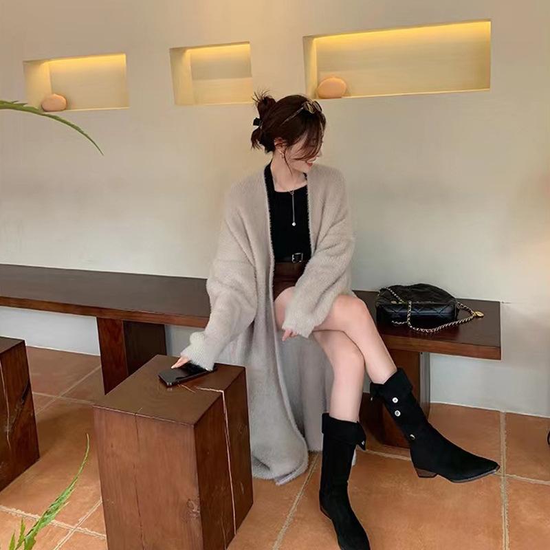 

Мать винограда ретро остроносые толстый каблук увеличивающие рост западные ковбойские сапоги средней длины тонкие сапоги женские 2894-3 40