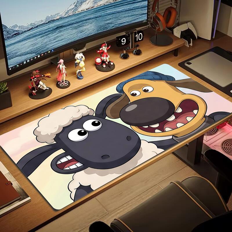 Shaun the Sheep Print Cushion Non-slip Laptop Tablet Big Mousepad XXL Mat Mini PC Playmat With Lock edge
