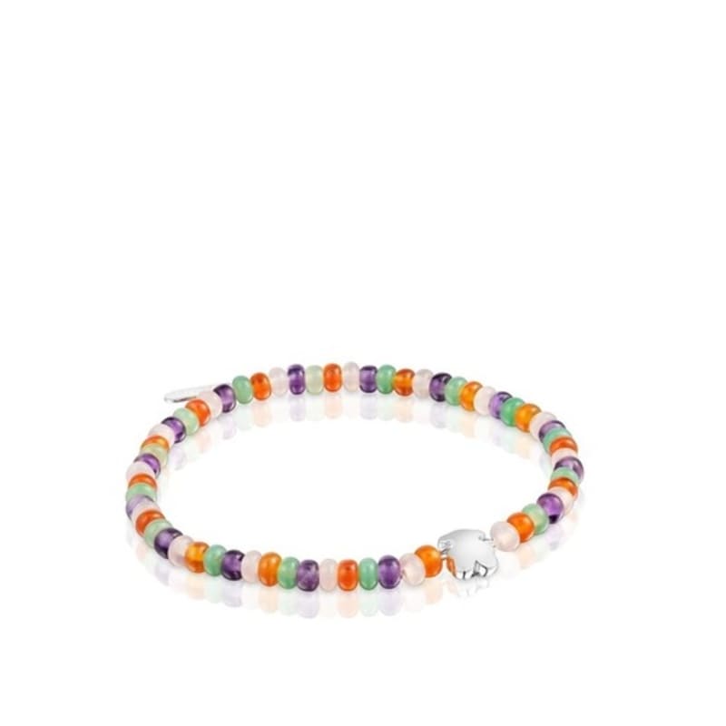 

Tous Bracelet with Gemstone and Silver Bear Motif Bold Motif/ Elastic Bracelet/ Bracelet/ 1004103500 FREE