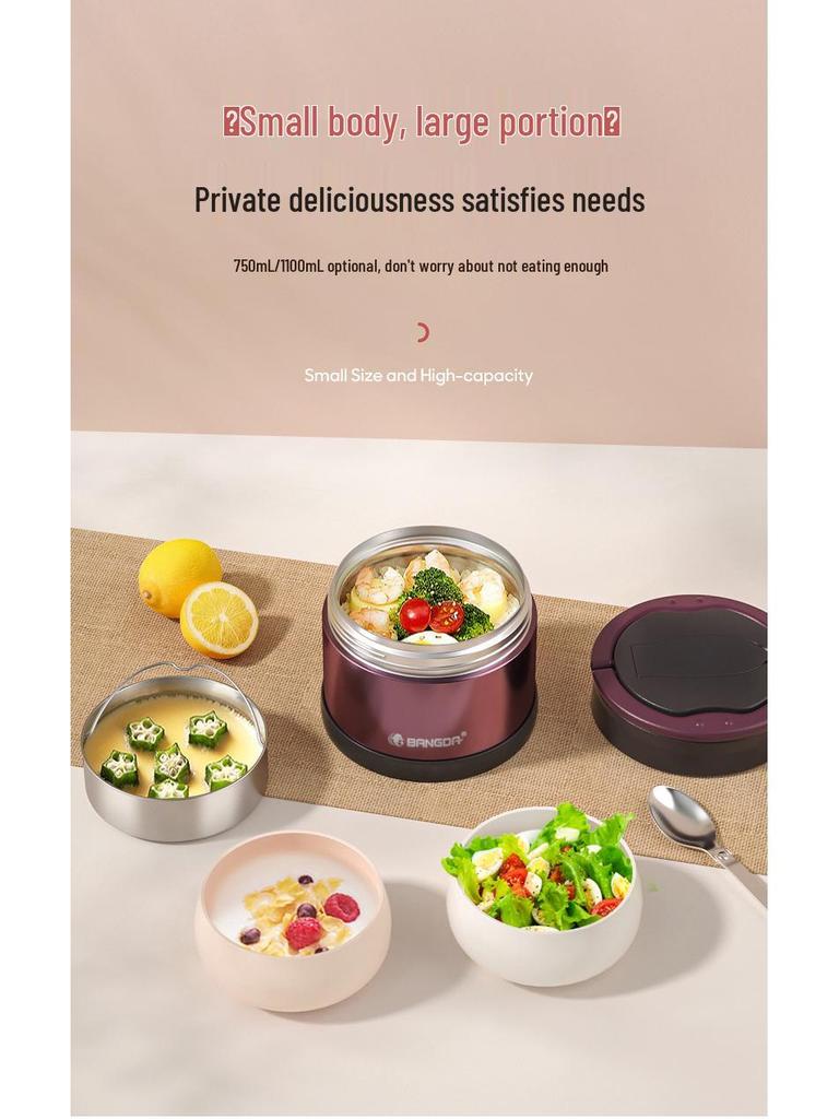 Doppelschichtige isolierte Edelstahl-Lunchbox für Kinder und Erwachsene