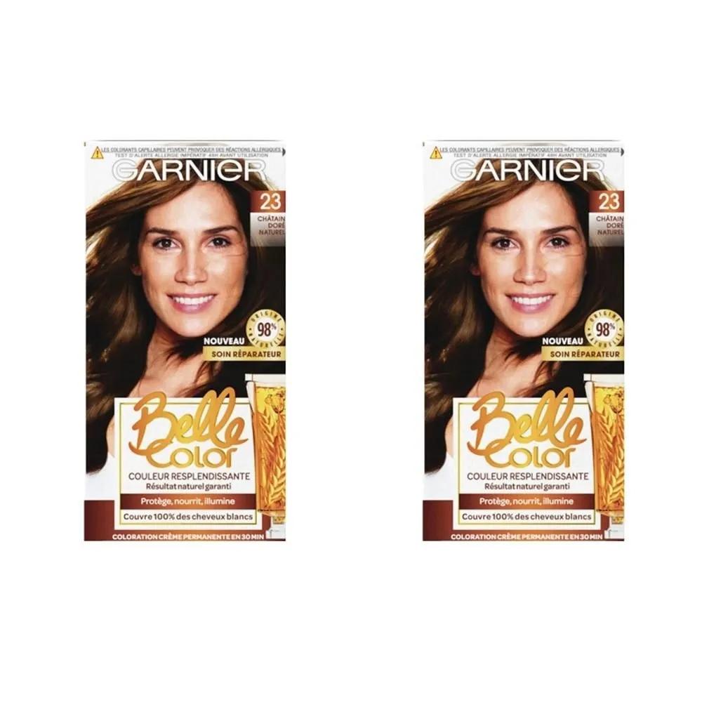 Garnier Belle Hair Color 2-Pack 23 Natural Golden Brown Permanent Color 23 Natural Golden Brown BELLE