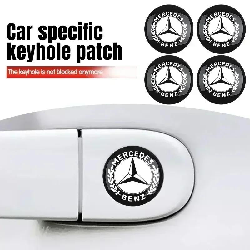 

4Pcs Car styling Lock Keyhole Stickers Emblem Protection Mercedes Benz W211 W204 W210 CLA GLA GLE GLS CLS GLC CLA GLA GLK ML