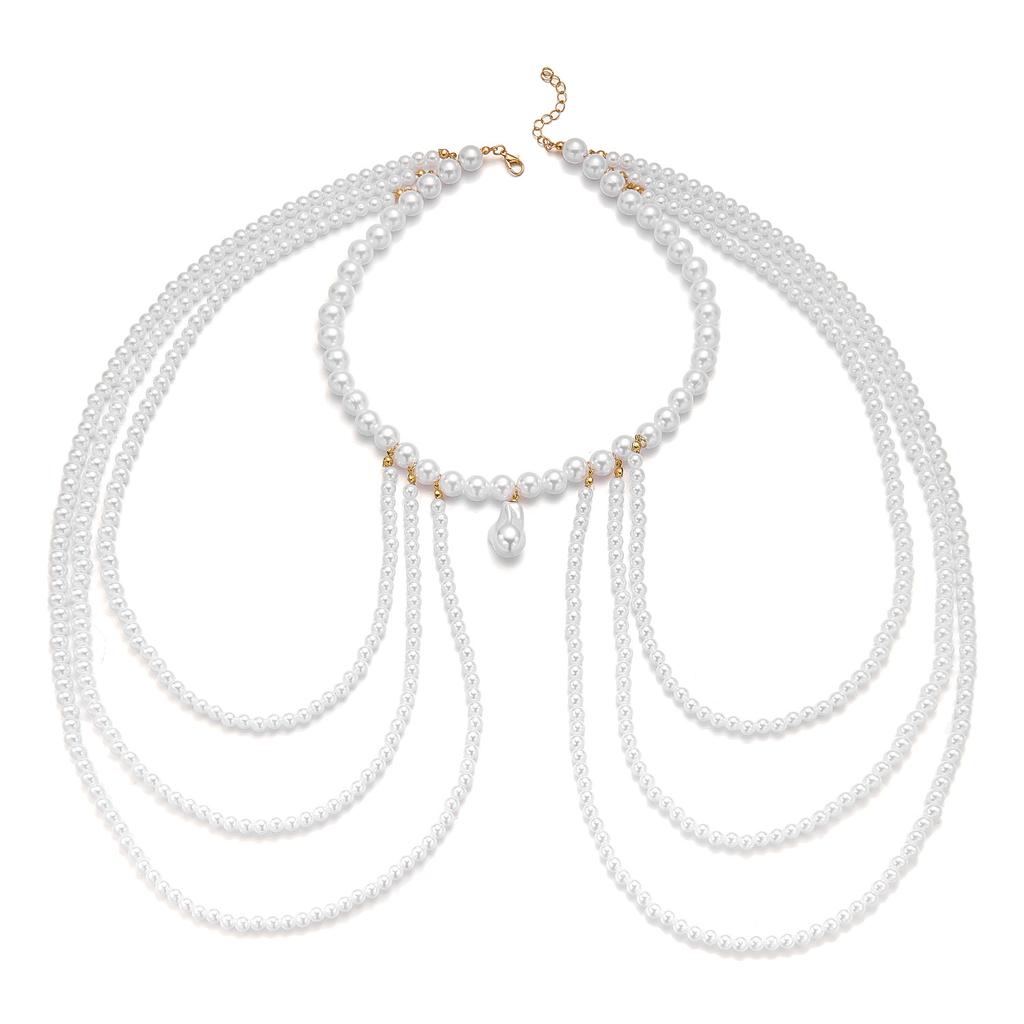 New Beach Vacation Style Imitation Bead Tassel Necklace for Women, a Unique And Exquisite Piece