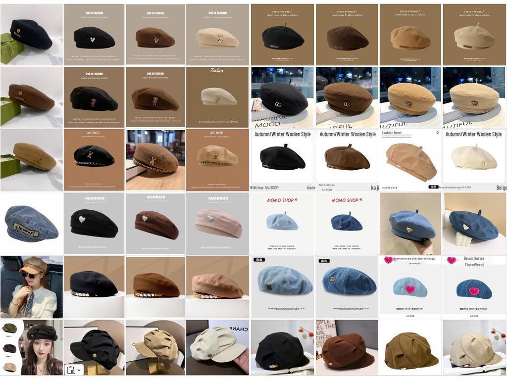 Women's Retro Japanese Cartoon Bear Wool Beret Hat