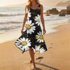 Vestido Midi Casual de Moda para Mujer, Cuello Redondo, Sin Mangas, Dobladillo Irregular