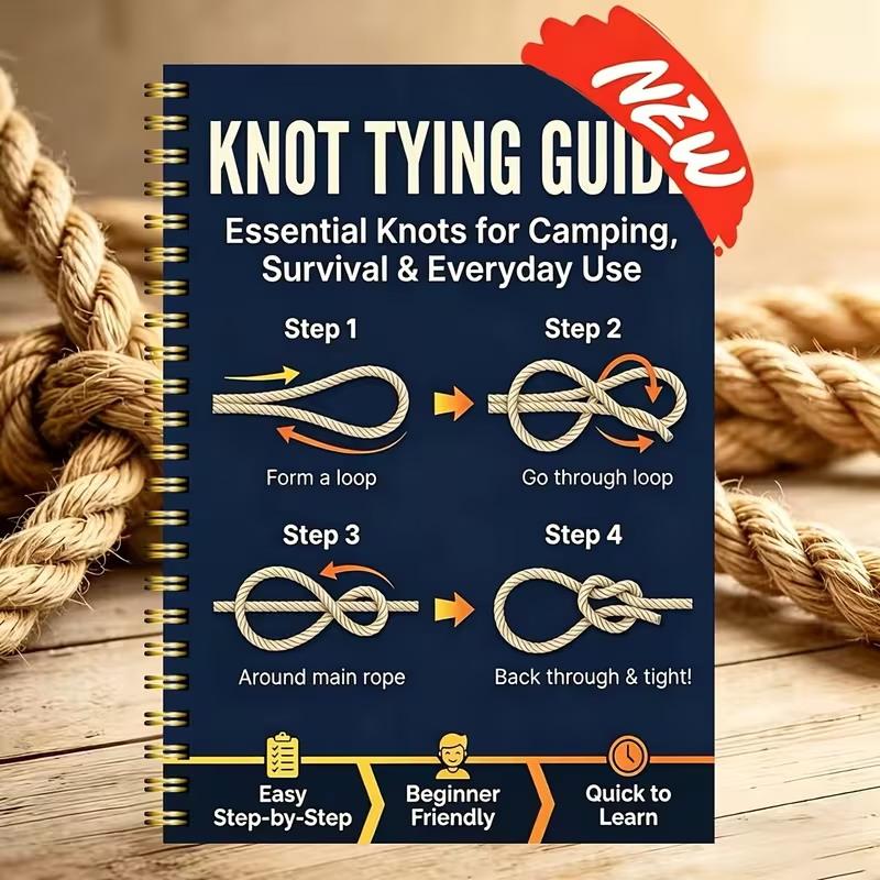 Easy to Follow Outdoor Survival Knots Step-by-Step Guide Camping Hiking Rope Manual for Wilderness Survival