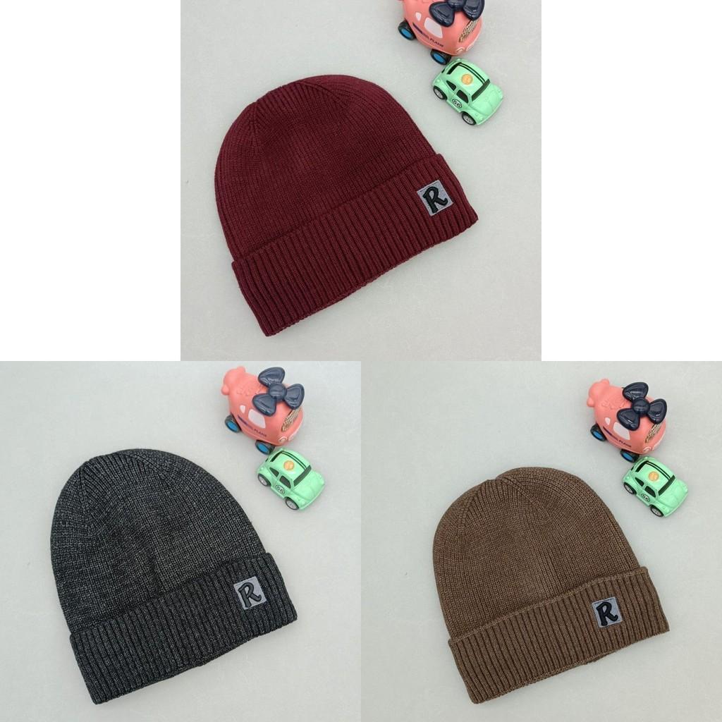Letter R Printing Knitted Hat Solid Color Beanie Caps Windproof Gifts Fashion