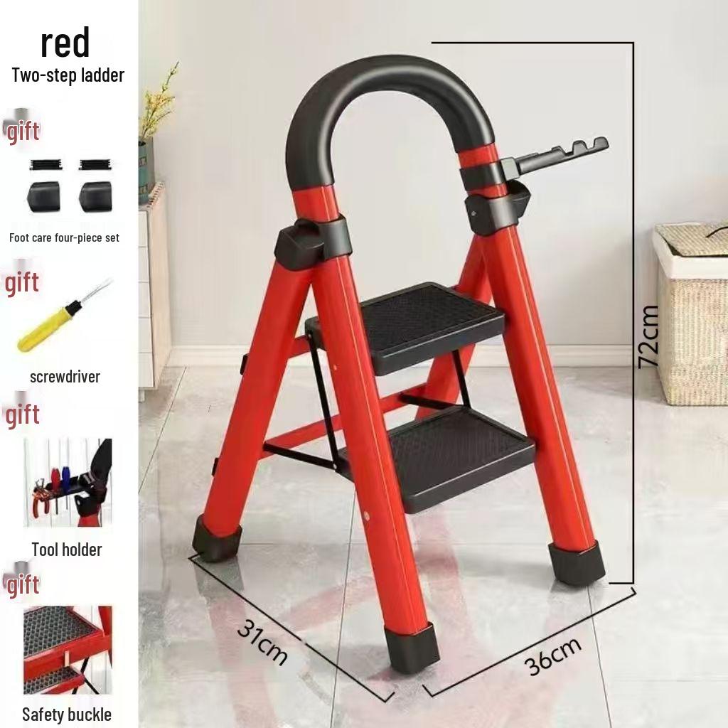 Multi-Functional Carbon Steel Folding A-Frame Telescopic Step Ladder for Indoor Use