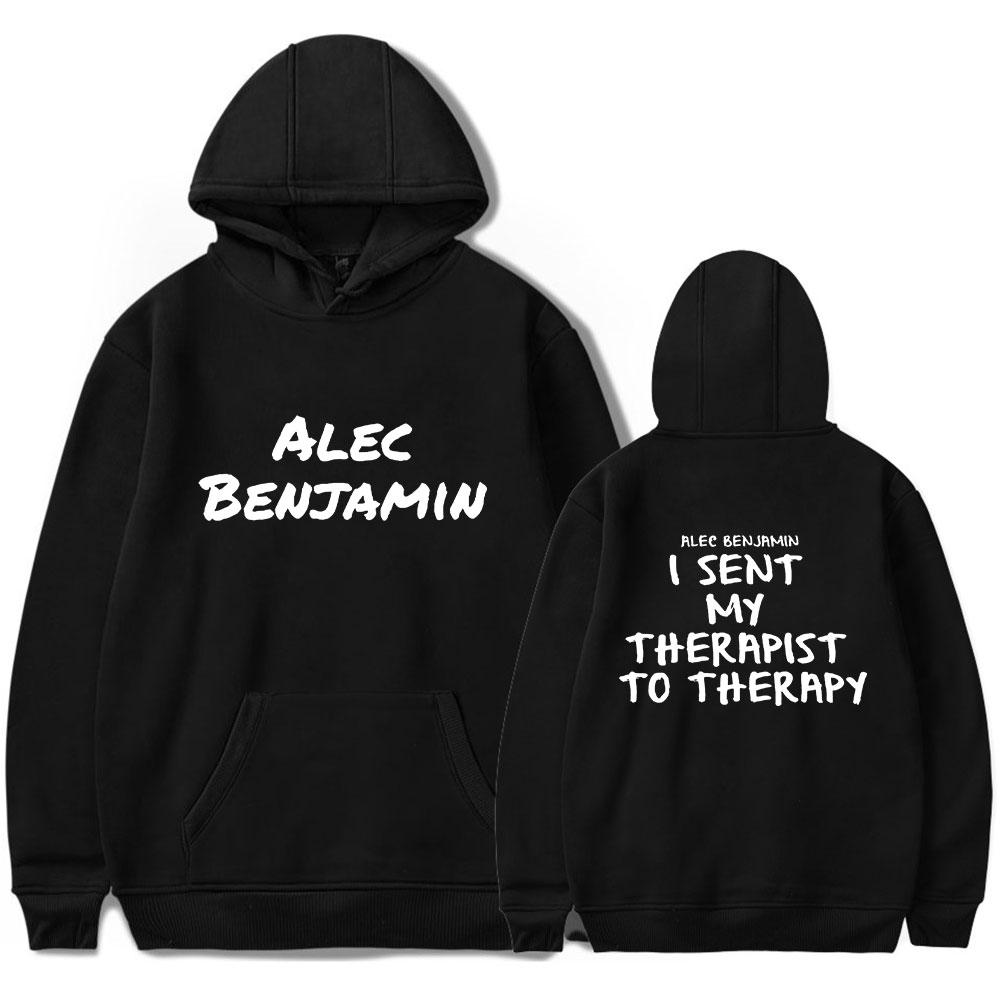 Alec Benjamin Hoodies Autumn Long Sleeve Unisex Pullovers Streetwear Clothes Sweatshirt XS чёрный
