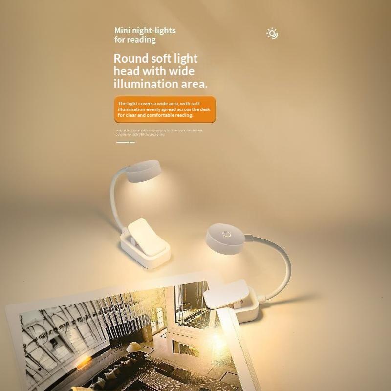 Clip On LED Reading Lamp USB Rechargeable Foldable Eye Friendly Book Light for Backcountry Camping Night Use