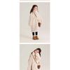 Girls Faux Fur Long Coat Stand Collar Plush Fleece Warm Thick Winter Kids Outerwear Full‑Zip Mid‑Length Fuzzy Overcoat For Little Girl