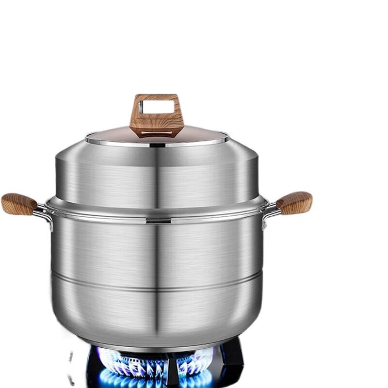 Shangheng 28cm 304 Stainless Steel Double-Layer Steamer & Soup Pot