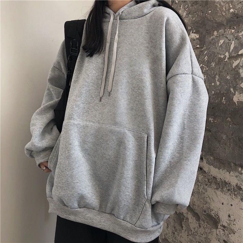 Sudadera con capucha Ins para mujer más terciopelo otoño invierno nueva oversize manga larga coreana holgada chaqueta moderna