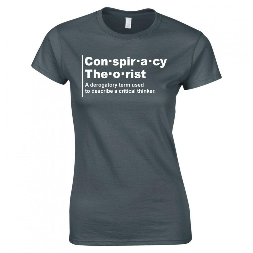 Funny Conspiracy Theorist Derogatory Term Ladies Skinny Fit TShirt