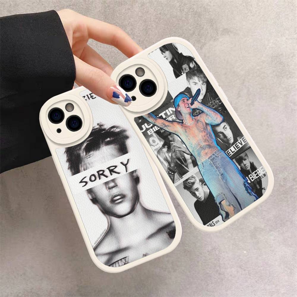 Funda de Cuero para Teléfono Justin B-Bieber Cantante Para IPhone 16 15 14 16E 13 12 11 Pro Max Plus