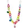Colorful Hanging Bridge Chewing Toy with Bells for Small Birds - Parrot & Cockatiel Fun Accessory