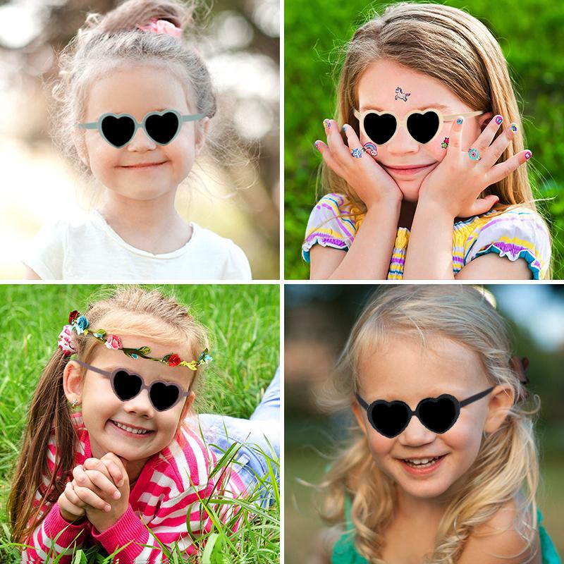 2026 New Children Colors Heart Circle Edge UV400 Sunglasses Baby Girls Lovely Outdoor Sun Protection Sunglasses Kid Sun Glasses