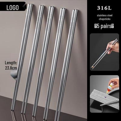 Chui Da Huang 316 Stainless Steel Chopsticks (5 Pairs)
