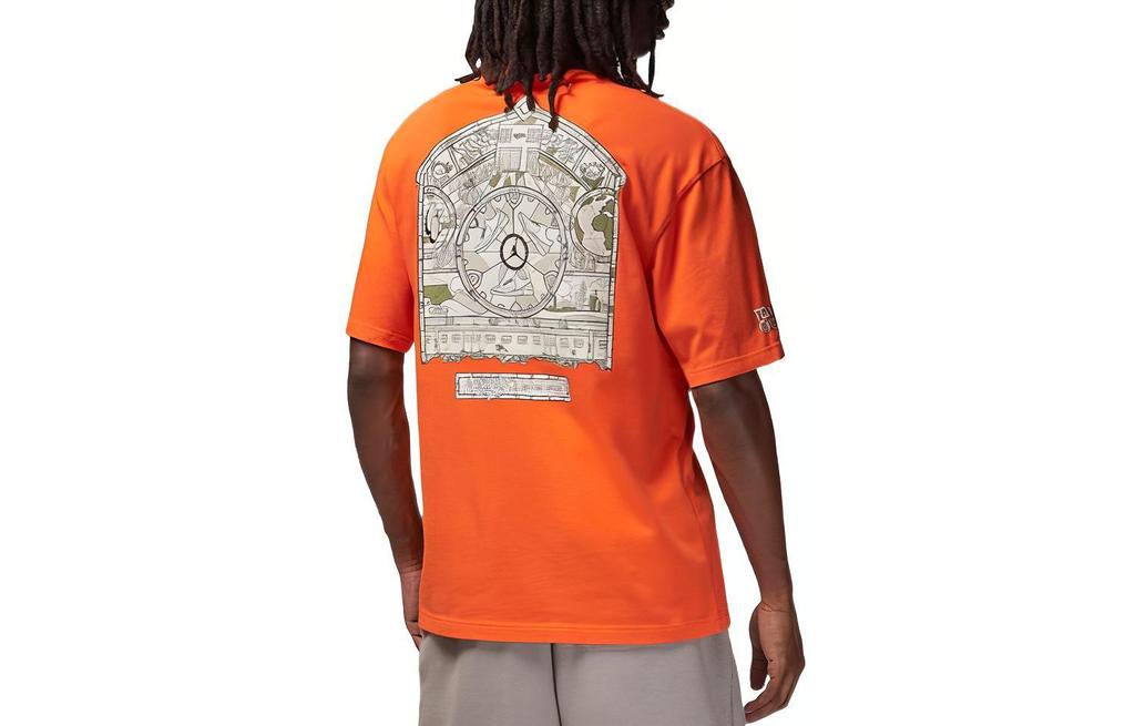 Jordan Drop Shoulder Sleeve T-Shirt Men's Orange DV7001-819