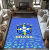 Brasilien Nationalmannschaft Bedruckter Flanell Teppich rutschfest weich Polyester Boden Teppich Indoor Dekor Matte für Schlafzimmer Wohnzimmer Sofa