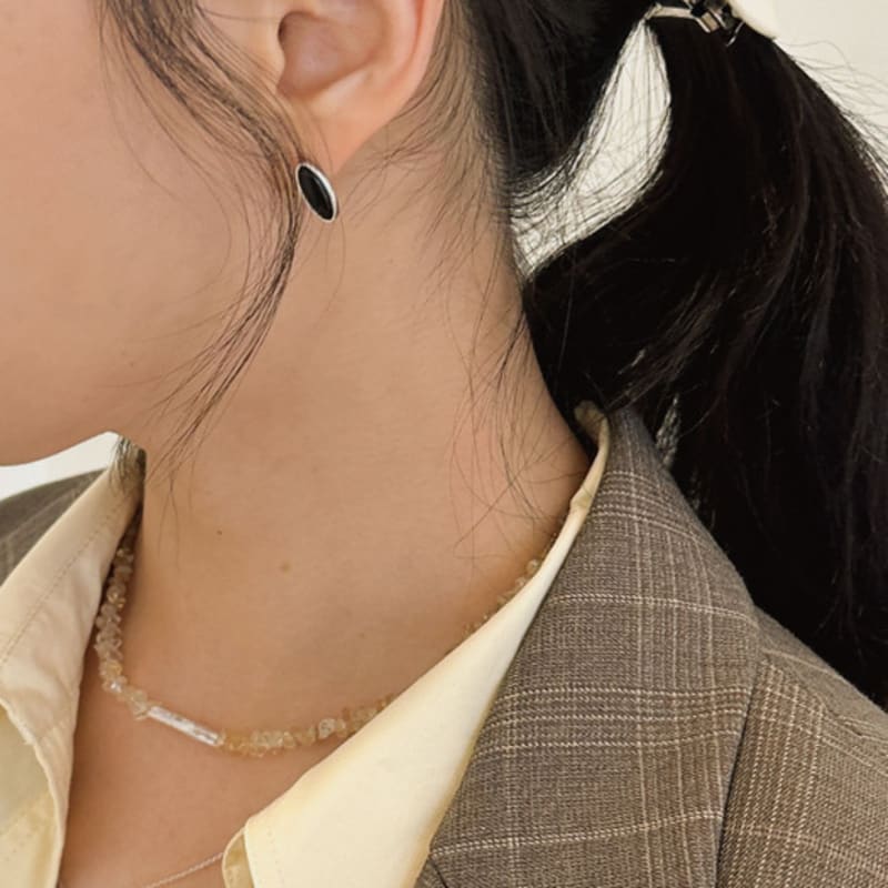 objet213 Classic oval slim earrings