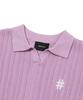 BEENTRILL NEWYORK Women'S Short Sleeve Cable Collar Comfort Fit Knit (Light Pink)