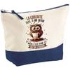 Makeup Bag - PLANETEE - La Louloute Chouette Grain - Large Size - HD Sublimation Printing - Made In France