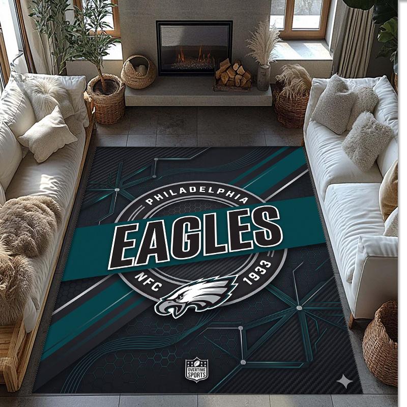 Philadelphia Eagles Kristall Samt Teppich Weich Anti?Rutschfeste Fußmatte Bequemer Wohnzimmer Schlafzimmer Dekor Teppich