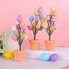Simulated Easter Egg Potted Plant Printed Easter Egg Tabletop Decoration Ornaments