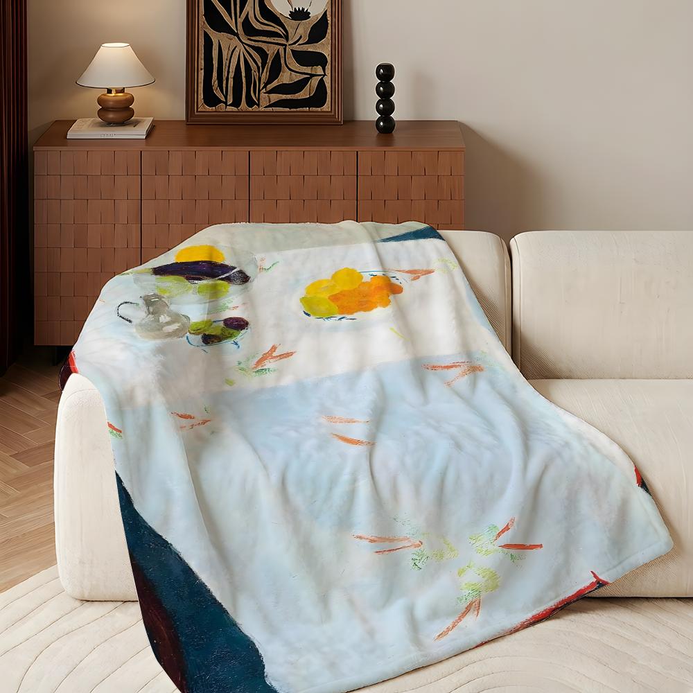 Artist P-Pierre B-Boncompain Throw Flannel Throw Blanket, Lightweight Cozy, Durable Washable Cute Cool
