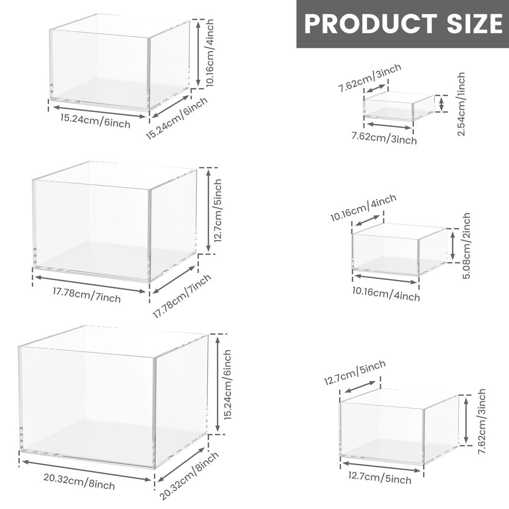 3/6Pcs Acrylic Buffet Riser Food Display Stands Stackable Table Dessert Cake Party Buffet Display Decorating Box