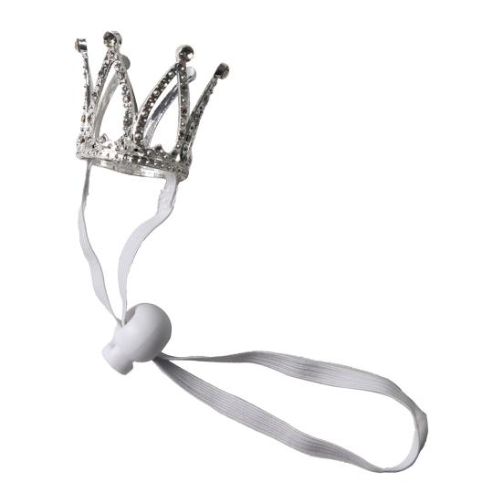 Retro Korona dla Chomika Tiara z Cyrkoniami Opaska na Głowę Mała Tiara dla Zwierząt z Regulowanym Paskiem dla Chomików Papug Królików Akcesorium na Imprezę Urodzinową