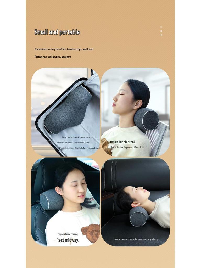 Cervical Traction Neck Massage Pillow with Memory Foam and Hot Compress