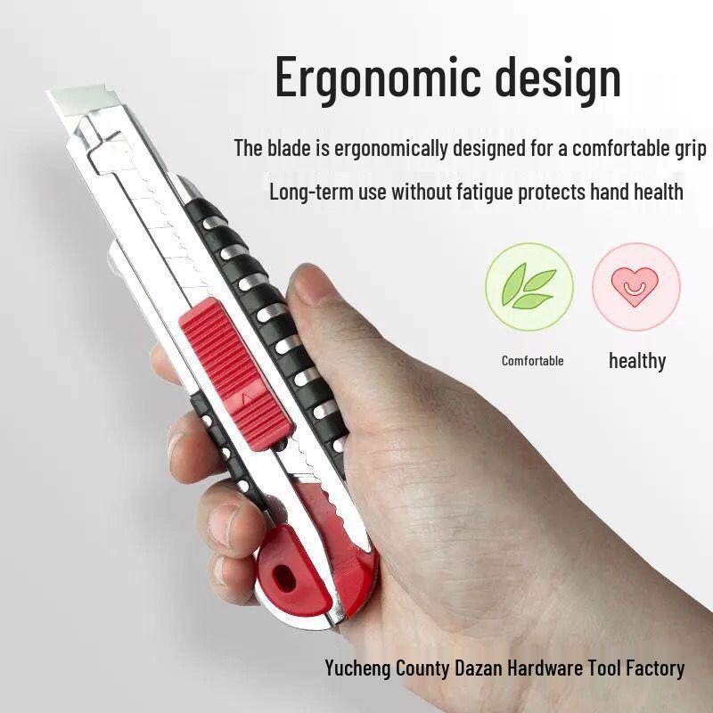 Heavy-Duty 18mm Utility Knife with Rubber Grip - Ideal for Paper, Wallpaper, and Unboxing Tasks