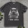 "I Have Rabies" Bat Pattern T-shirt, Y2K Retro Style Short-sleeved Quirky Emoji, Black Humorous Men's and Women's T-shirts