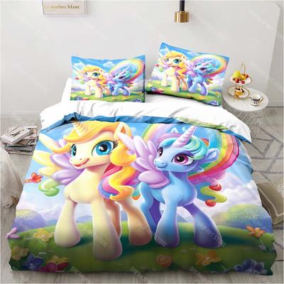 Cartoon Unicorn Pattern Bedding Bedroom Home Decoration Pillowcase Duvet Cover Bed Sheet Set Children's Room Bedding Set Luxury