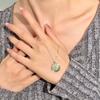 S925 Sterling Silver Necklace with Natural Crystal Pendant Retro French Style Chain for Women