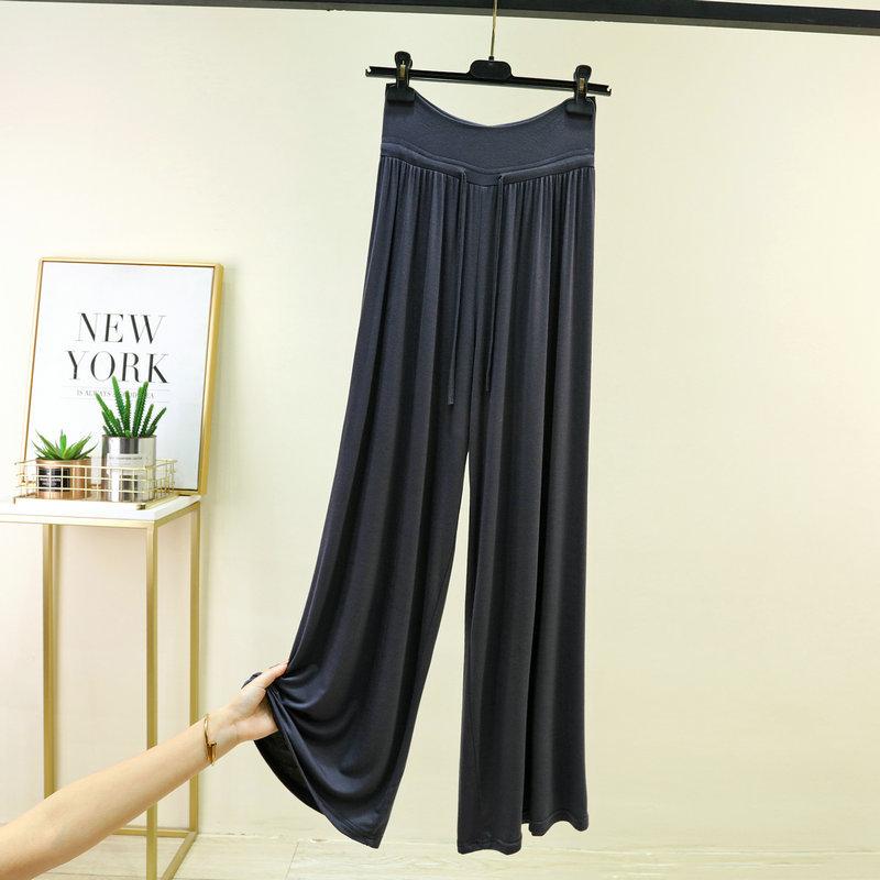 

M to 6XL Plus size Modal High Waist Wide leg Pants Flowy Loose Trousers Lightweight Slim Fit Straight Long Pants Drapey Drawstring Bottoms for Women 2XL