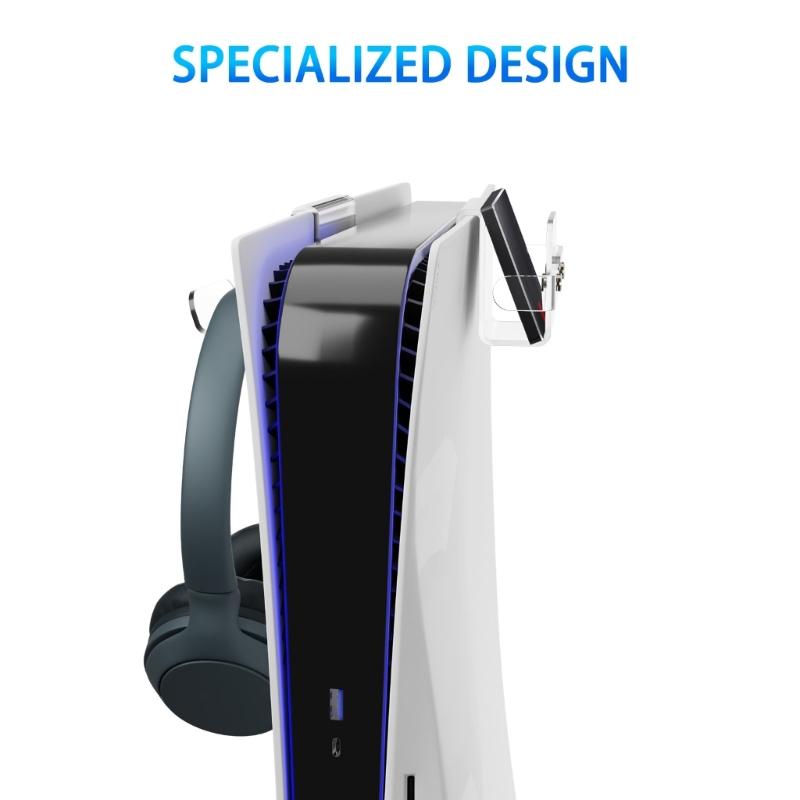 Supporto per Console Acrilico Trasparente Montato in Cima per Controller e Cuffie con Design a Doppio Gancio per un Facile Accesso