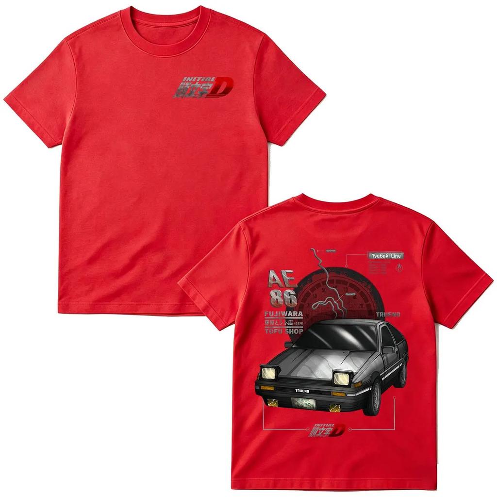 2026 Anime Initial D AE86 Racing Car T-shirt Takumi Fujiwara Tofu Shop Men's Women Fashion T-shirts Cotton Short Sleeves T Shirt