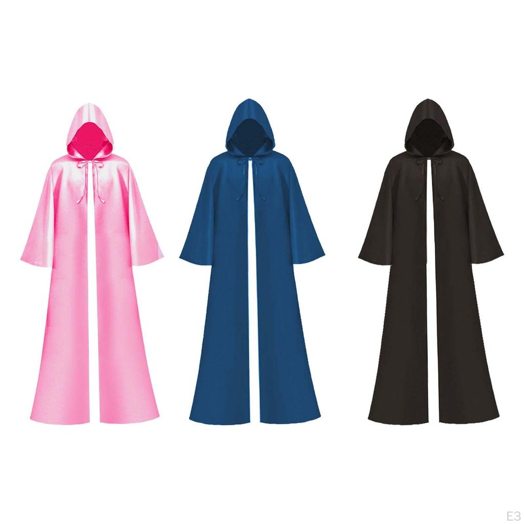 Halloween Cosplay Cape, Gothic Cowl Long Hooded , Dress Up for Carnival Performance Punk Party