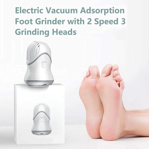 Supbel Electric Callus Remover, Electric Foot Grinder, USB Rechargeable, 3 Grinding Heads, 2 Speeds, Vacuum Electrosuction, Electronic Foot File, Call
